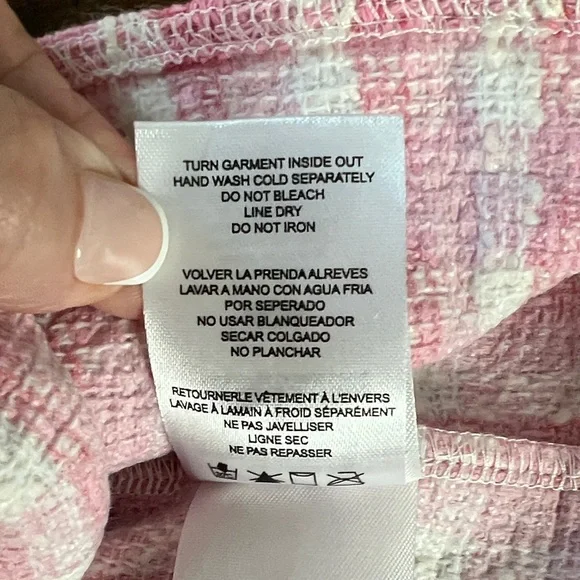 Badgley Mischka Pink and Cream Textured Girl’s Dress w/ Matching Purse Size 8 - Picture 9 of 14